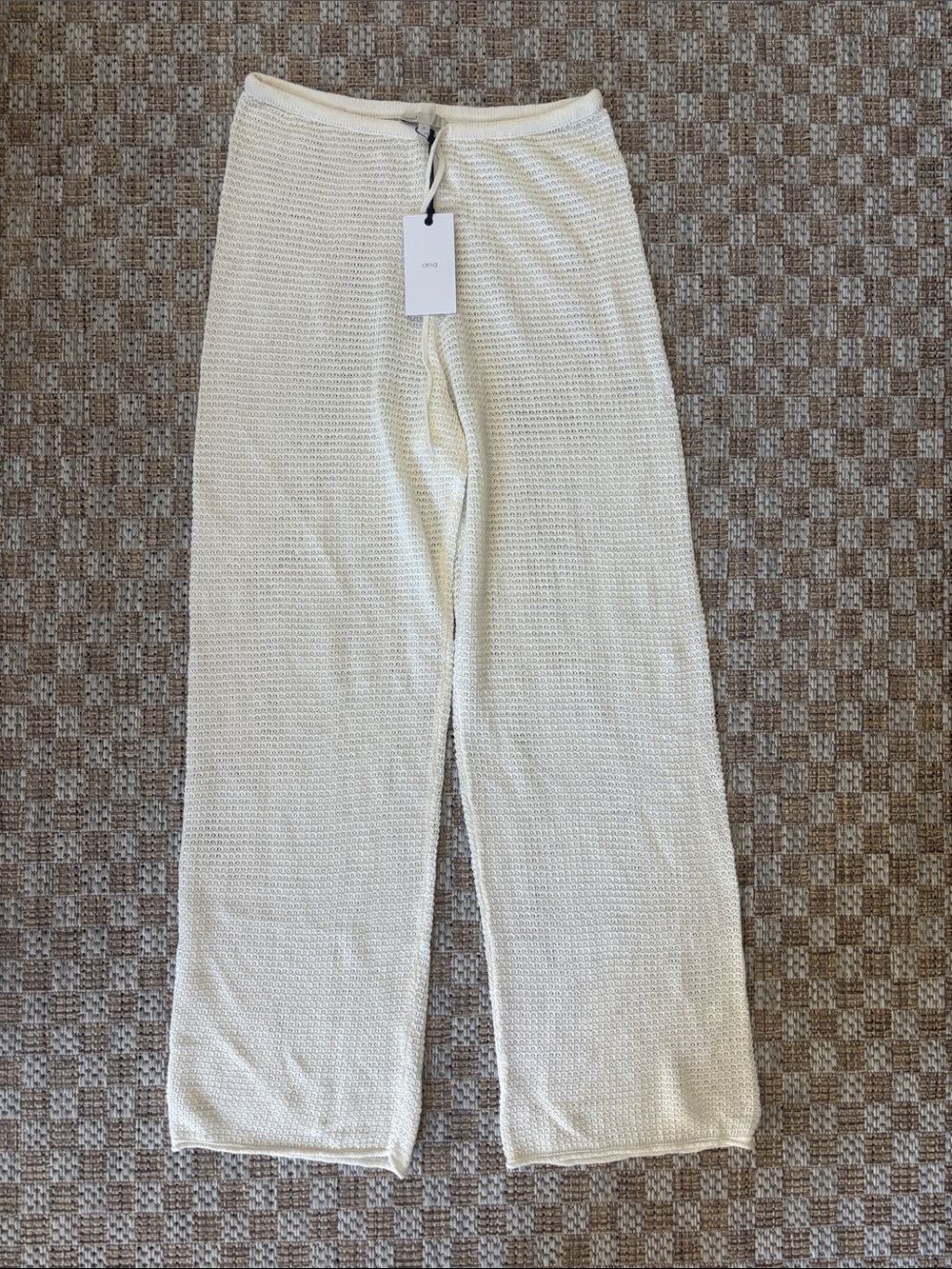 NWT ONIA Cream linen Knit Wide-Leg RESORT/SWIM Pants